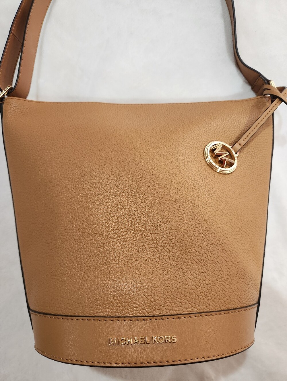 Michael Kors Townsend Convertable Leather Crossbody in Pale Peanut Color
